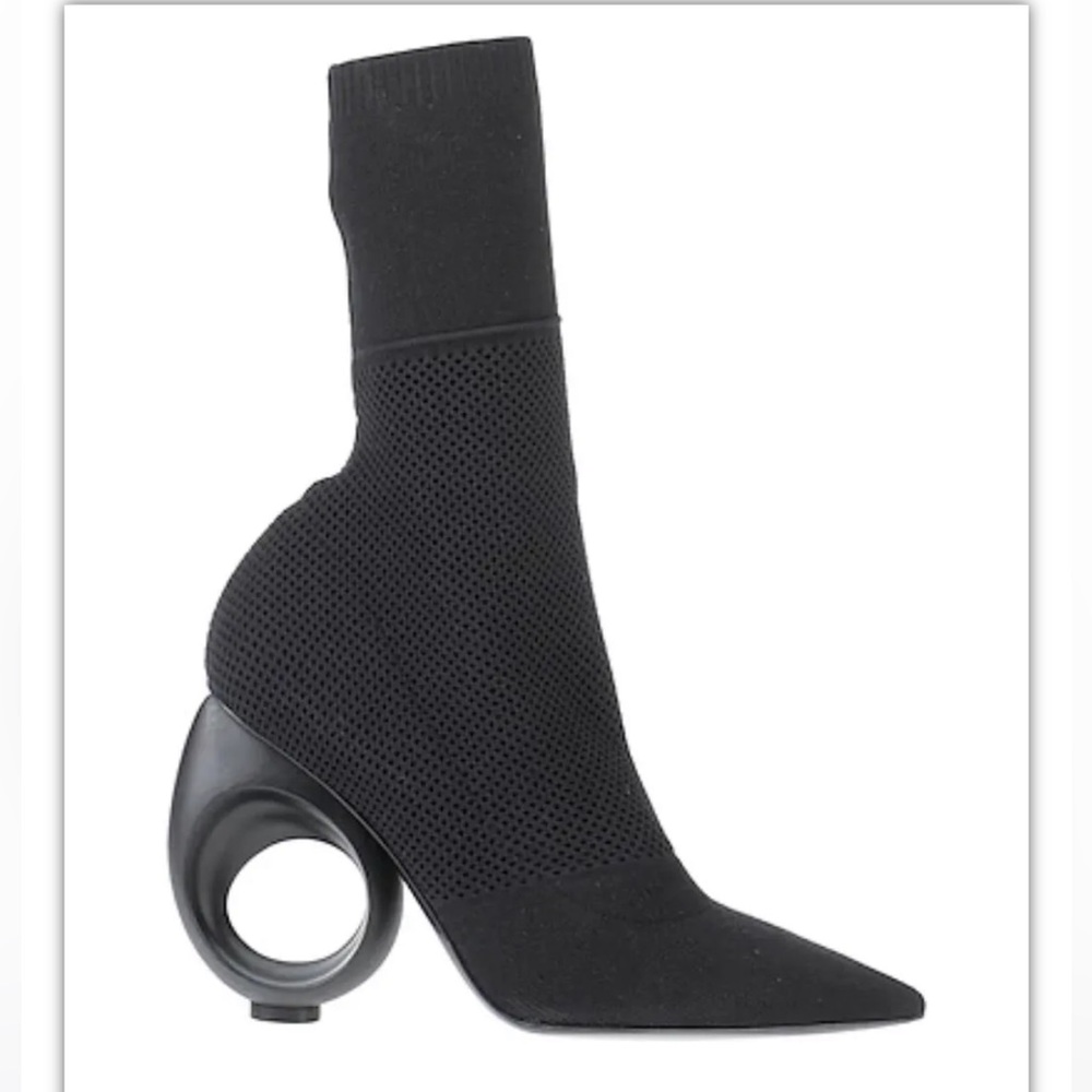 NEW limited edition BURBERRY pull on black knitted mid-calf black boots sz 10